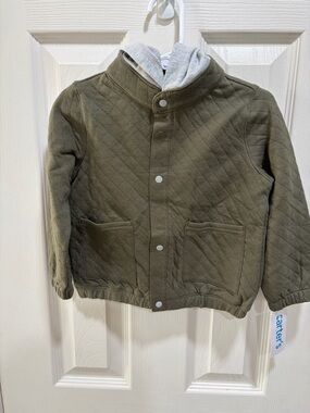 Carter's Quilted Olive Green Hooded Puffer Jacket
